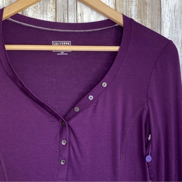 Converse Purple Henley - Picture 3 of 5